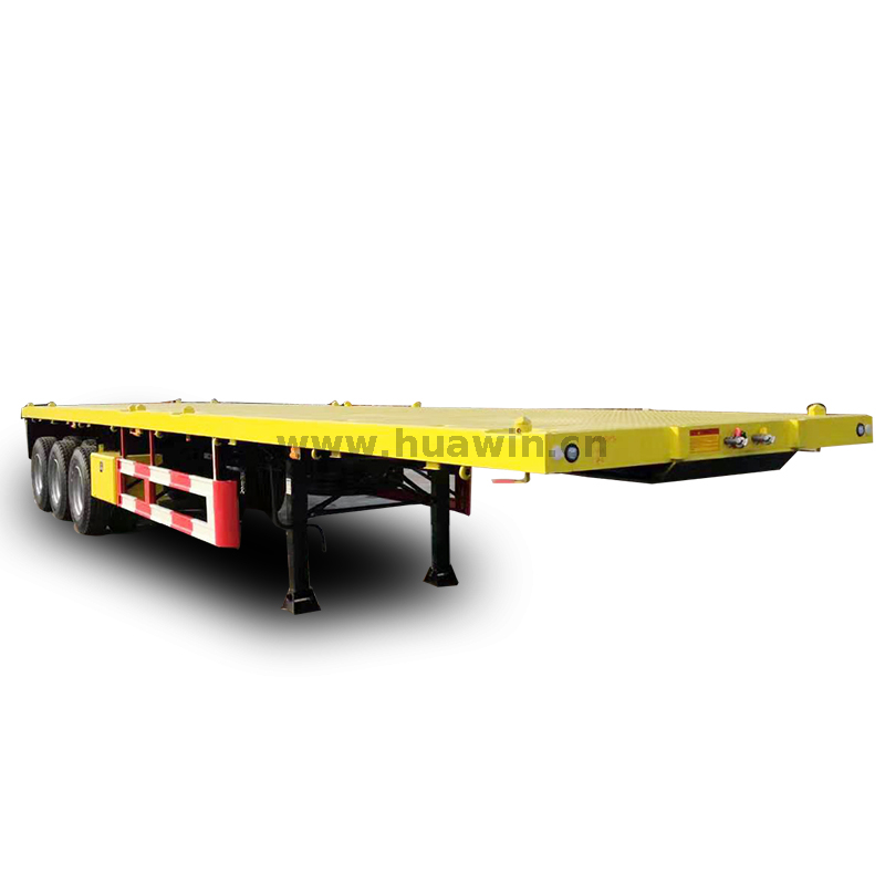 3-axle 40FT Flatbed Cargo Truck Container Semi Trailer for Sale