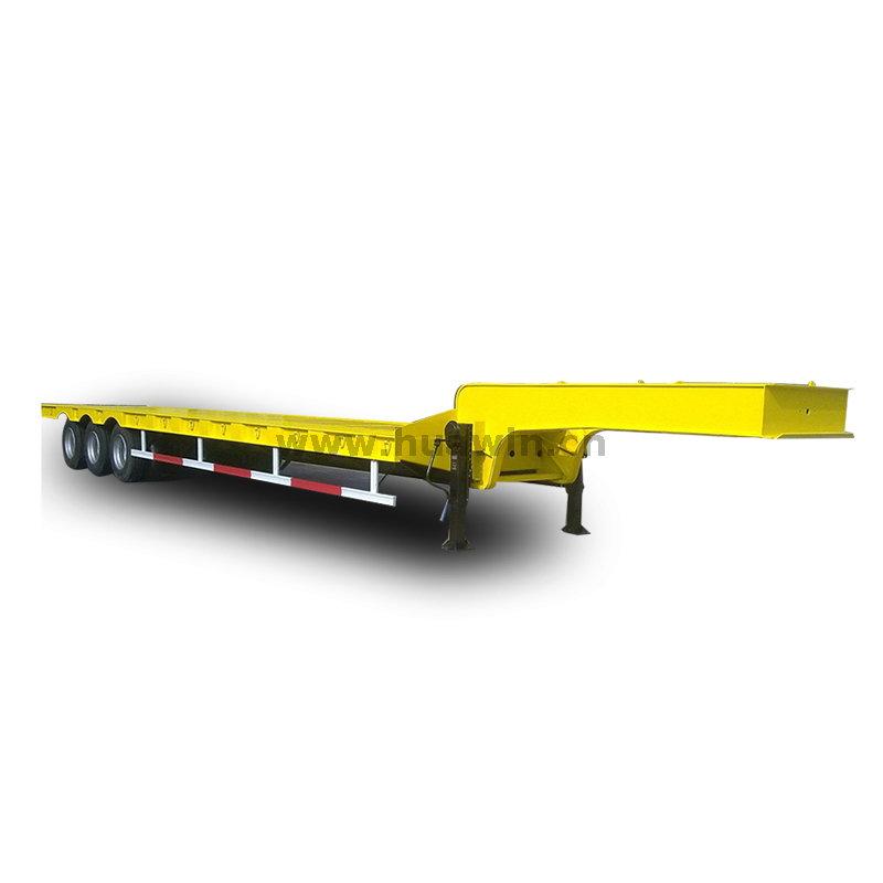 Lowbed Semi Trailer with 3 Axles for Machinery Transport
